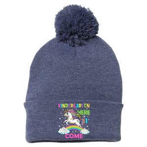 Unicorn Kindergarten Here I Come School Kindergarten Girl Pom Pom 12in Knit Beanie