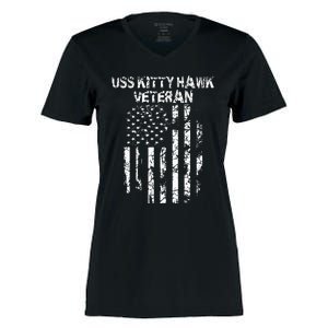 Uss Kitty Hawk Veteran Women's Momentum V-Neck T-Shirt