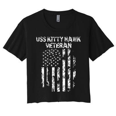 Uss Kitty Hawk Veteran Women's Crop Top Tee