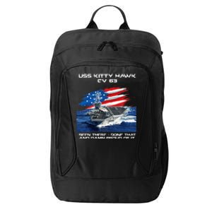 USS Kitty Hawk CV 63 Aircraft Carrier Veteran USA Flag Xmas City Backpack