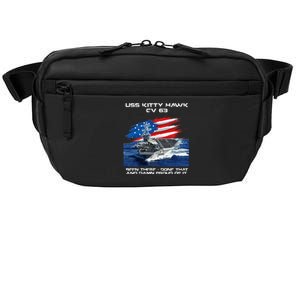 USS Kitty Hawk CV 63 Aircraft Carrier Veteran USA Flag Xmas Crossbody Pack