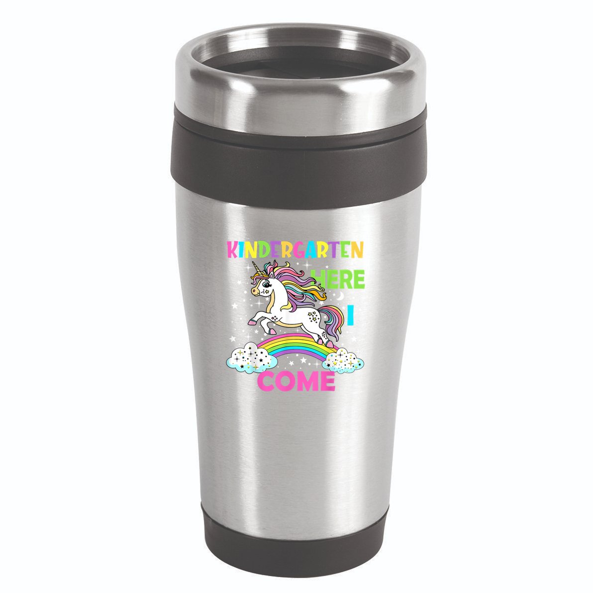 Unicorn Kindergarten Here I Come School Kindergarten Girl 16oz Travel Tumbler