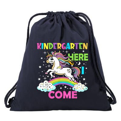 Unicorn Kindergarten Here I Come School Kindergarten Girl Drawstring Bag
