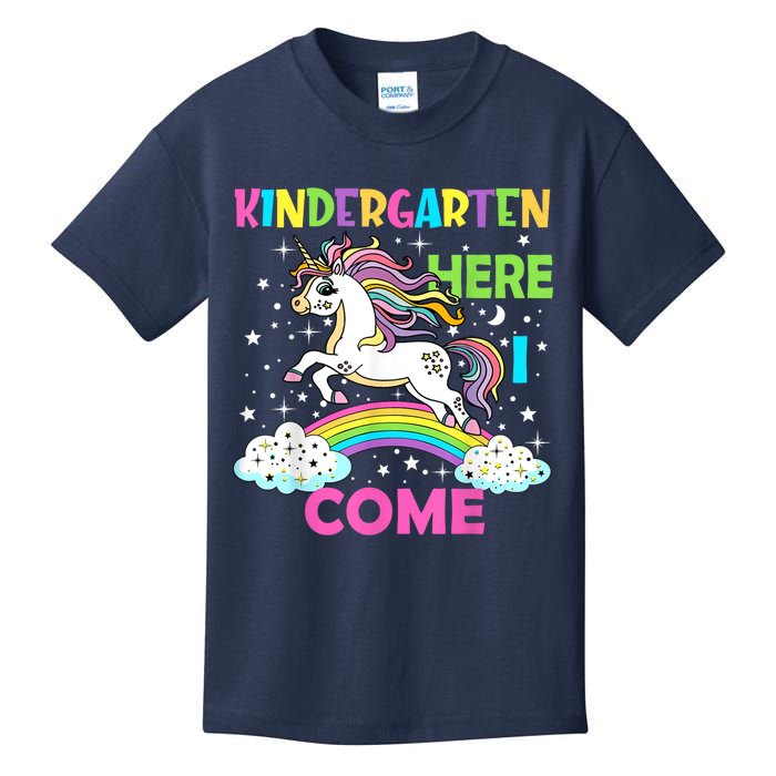 Unicorn Kindergarten Here I Come School Kindergarten Girl Kids T-Shirt