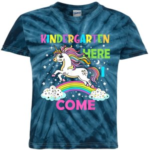 Unicorn Kindergarten Here I Come School Kindergarten Girl Kids Tie-Dye T-Shirt