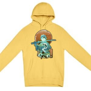 Ukiyo Breath Of Water Samurai Premium Pullover Hoodie