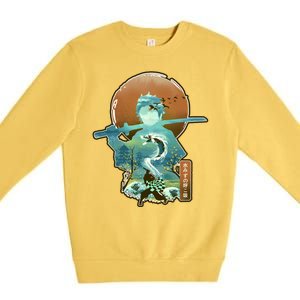 Ukiyo Breath Of Water Samurai Premium Crewneck Sweatshirt