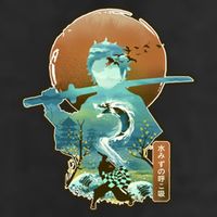 Ukiyo Breath Of Water Samurai 7 Panel Mesh Trucker Snapback Hat