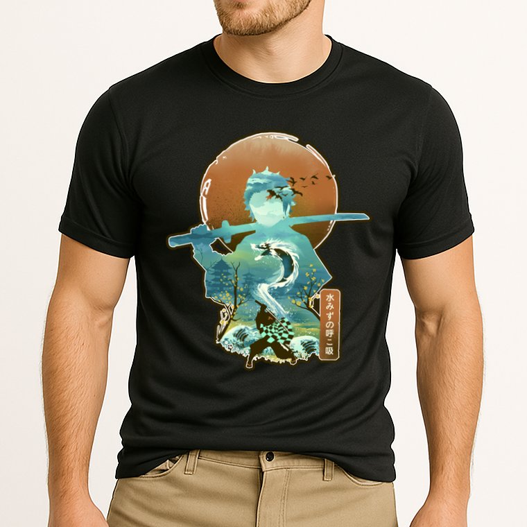Ukiyo Breath Of Water Samurai Cooling Performance Crew T-Shirt
