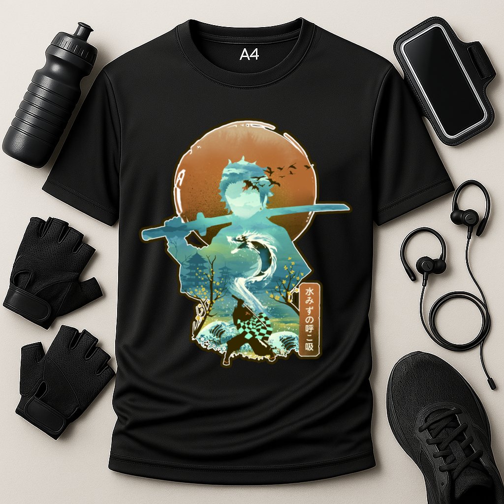 Ukiyo Breath Of Water Samurai Cooling Performance Crew T-Shirt