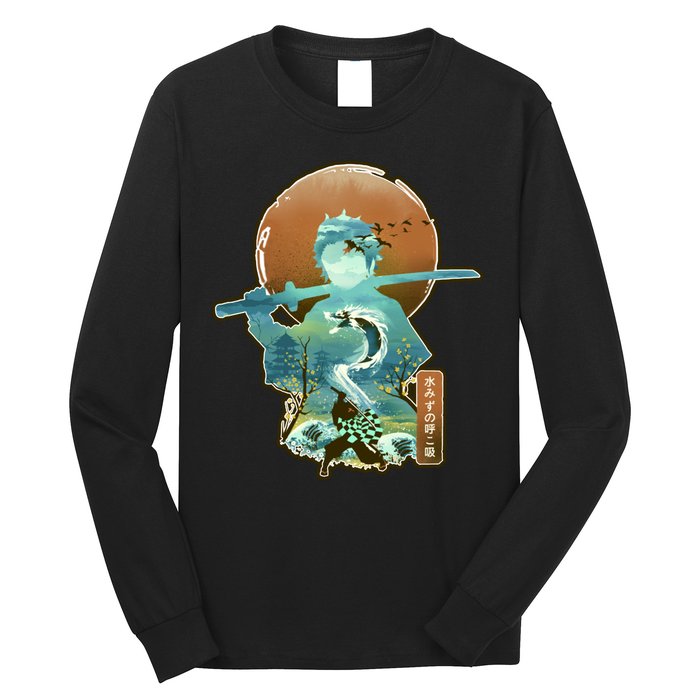 Ukiyo Breath Of Water Samurai Long Sleeve Shirt