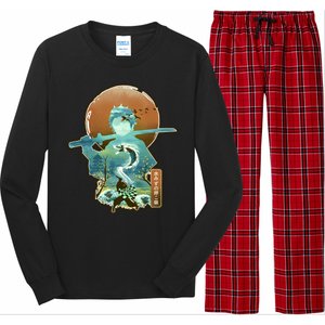 Ukiyo Breath Of Water Samurai Long Sleeve Pajama Set