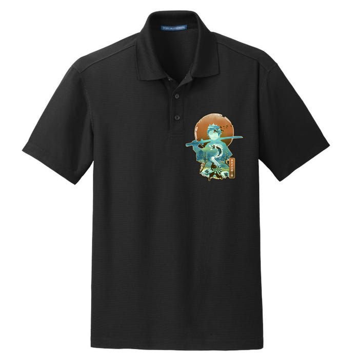 Ukiyo Breath Of Water Samurai Dry Zone Grid Polo