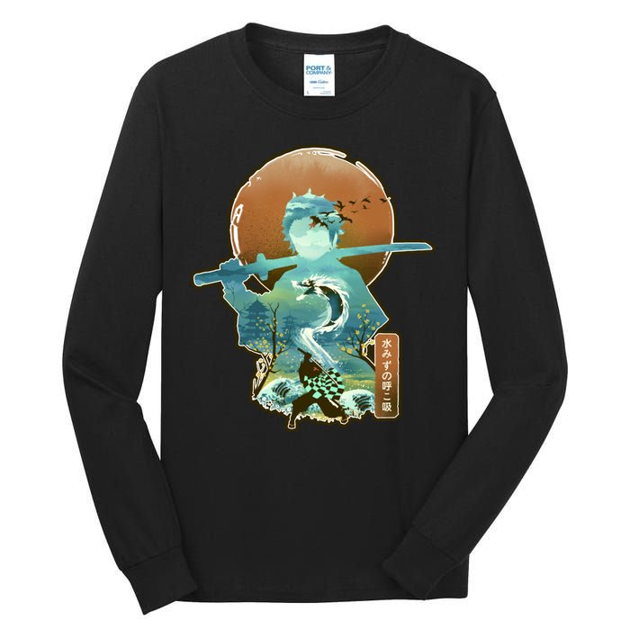 Ukiyo Breath Of Water Samurai Tall Long Sleeve T-Shirt