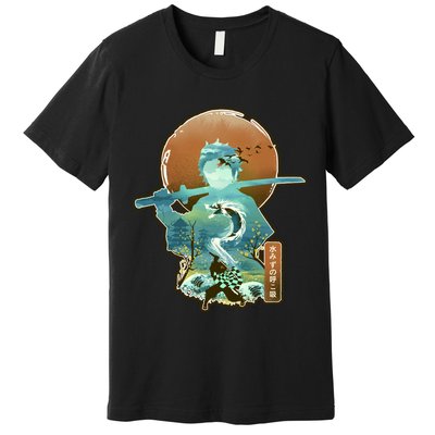 Ukiyo Breath Of Water Samurai Premium T-Shirt