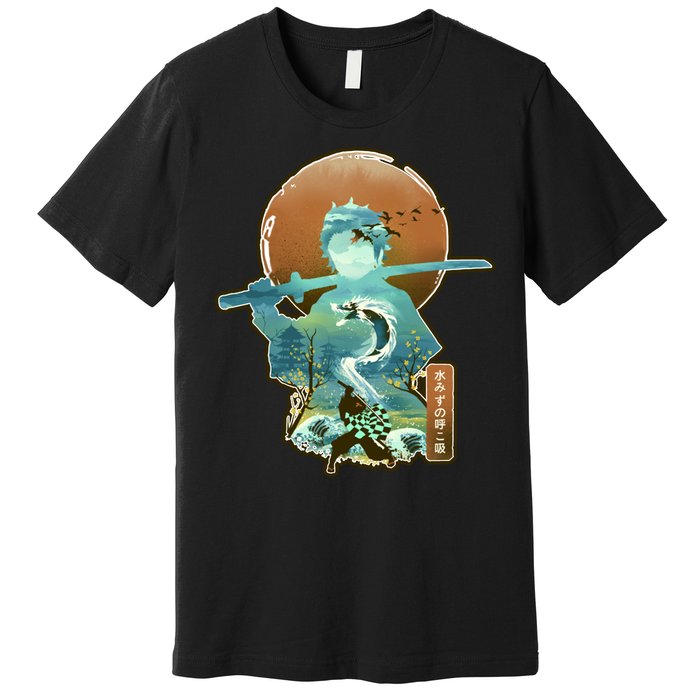 Ukiyo Breath Of Water Samurai Premium T-Shirt