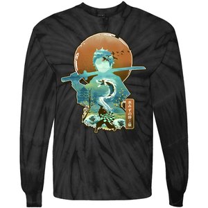 Ukiyo Breath Of Water Samurai Tie-Dye Long Sleeve Shirt