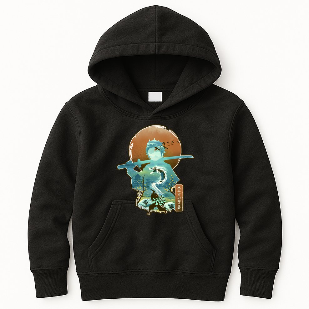 Ukiyo Breath Of Water Samurai Kids Hoodie