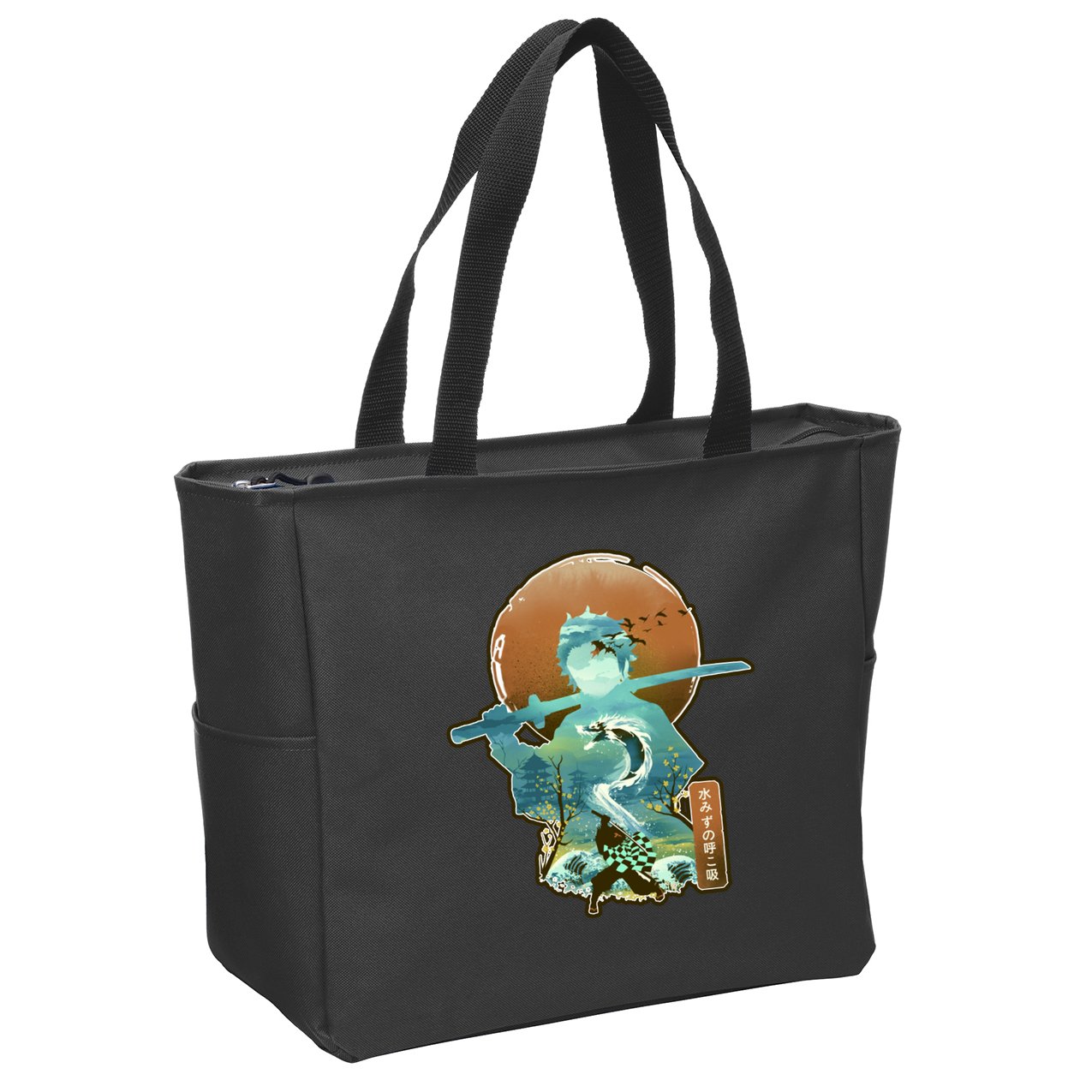 Ukiyo Breath Of Water Samurai Zip Tote Bag
