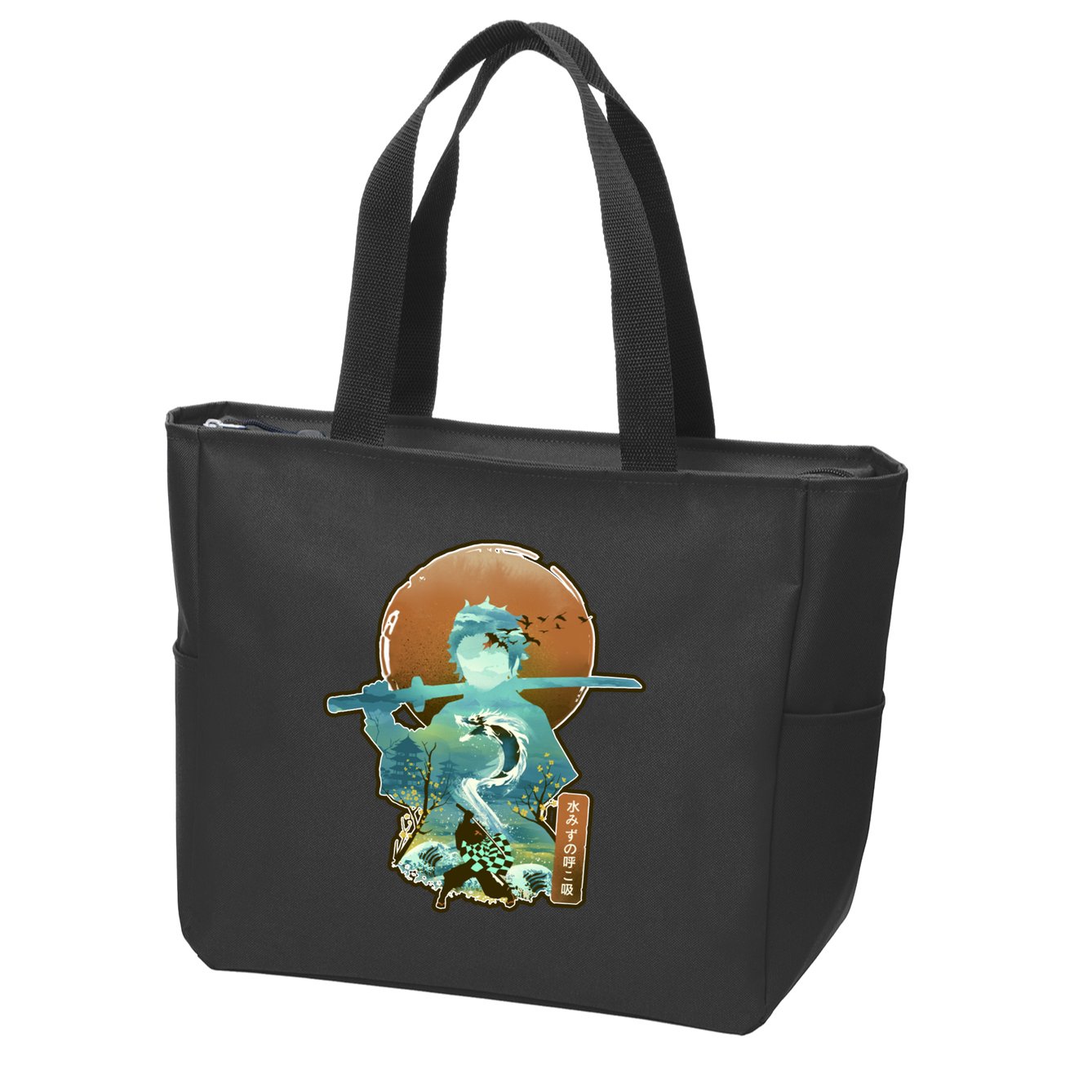 Ukiyo Breath Of Water Samurai Zip Tote Bag