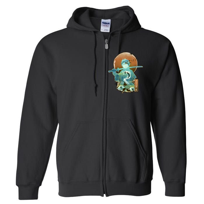 Ukiyo Breath Of Water Samurai Full Zip Hoodie