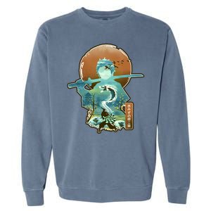 Ukiyo Breath Of Water Samurai Garment-Dyed Sweatshirt