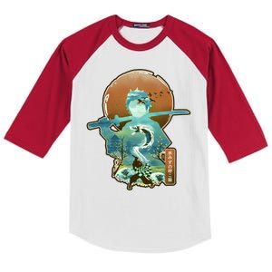 Ukiyo Breath Of Water Samurai Kids Colorblock Raglan Jersey