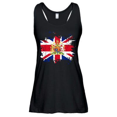 United Kingdom UK Great Britain British Flag Coat Of Arms Ladies Essential Flowy Tank