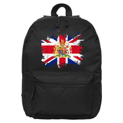United Kingdom UK Great Britain British Flag Coat Of Arms 16 in Basic Backpack