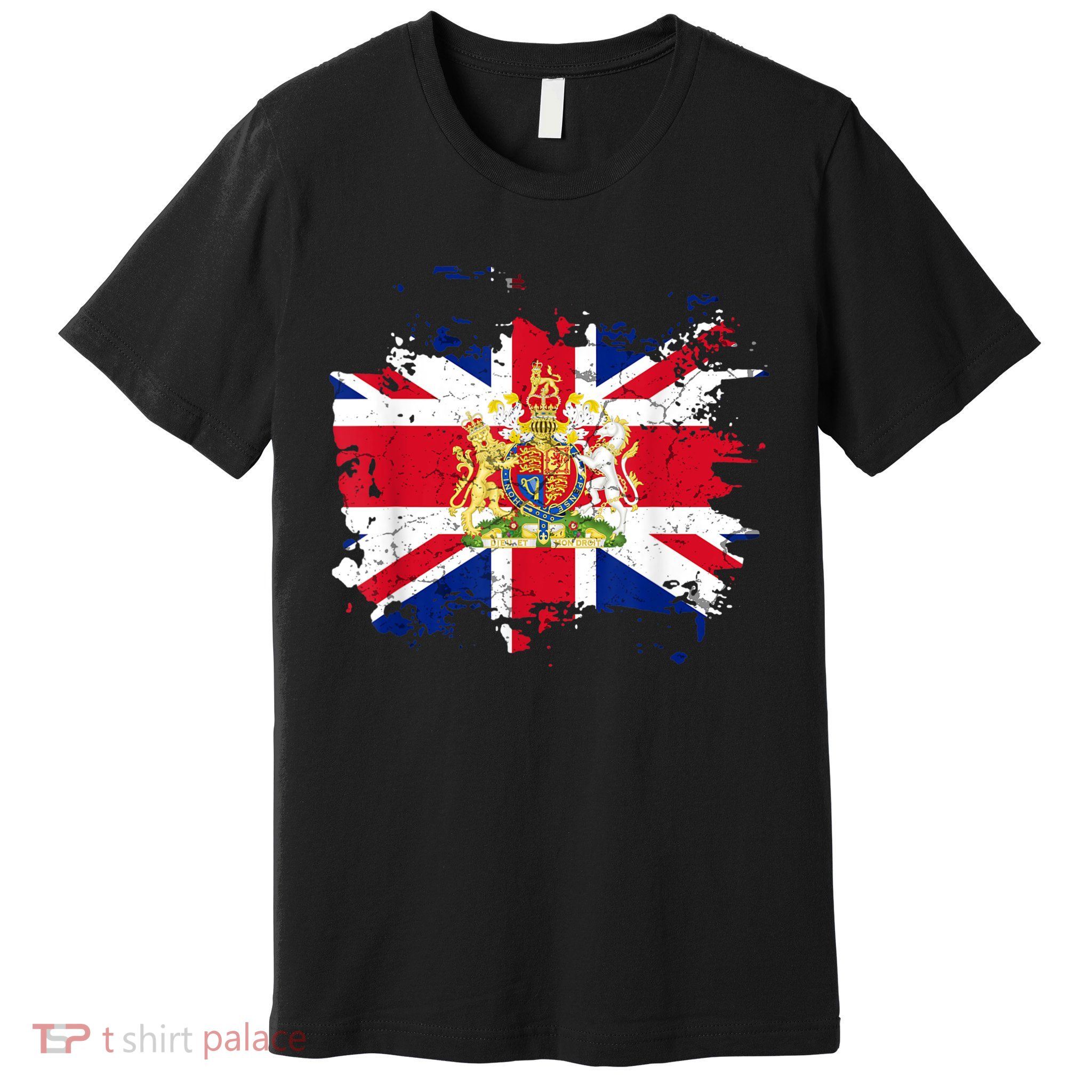 United Kingdom UK Great Britain British Flag Coat Of Arms Premium T-Shirt