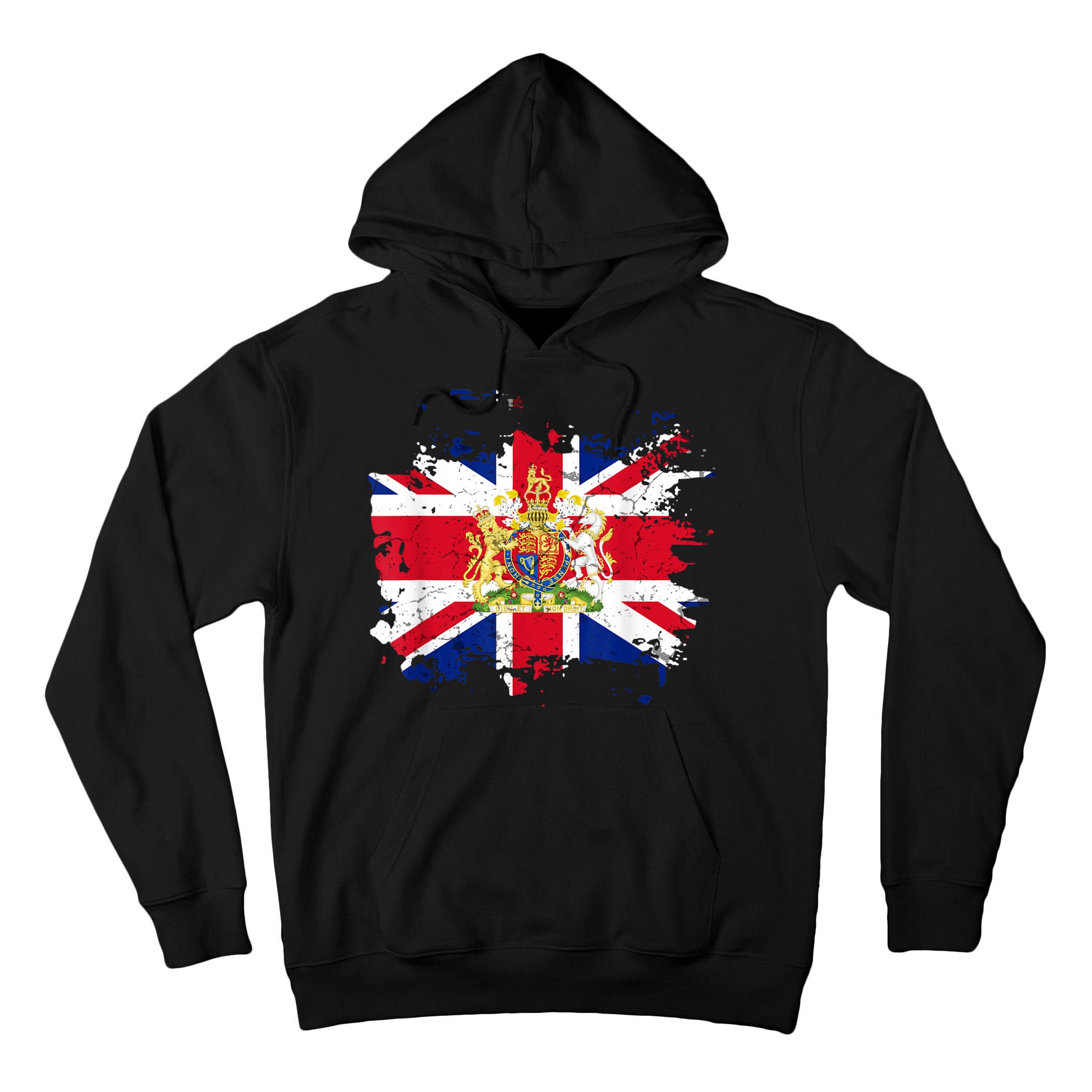 United Kingdom UK Great Britain British Flag Coat Of Arms Tall Hoodie