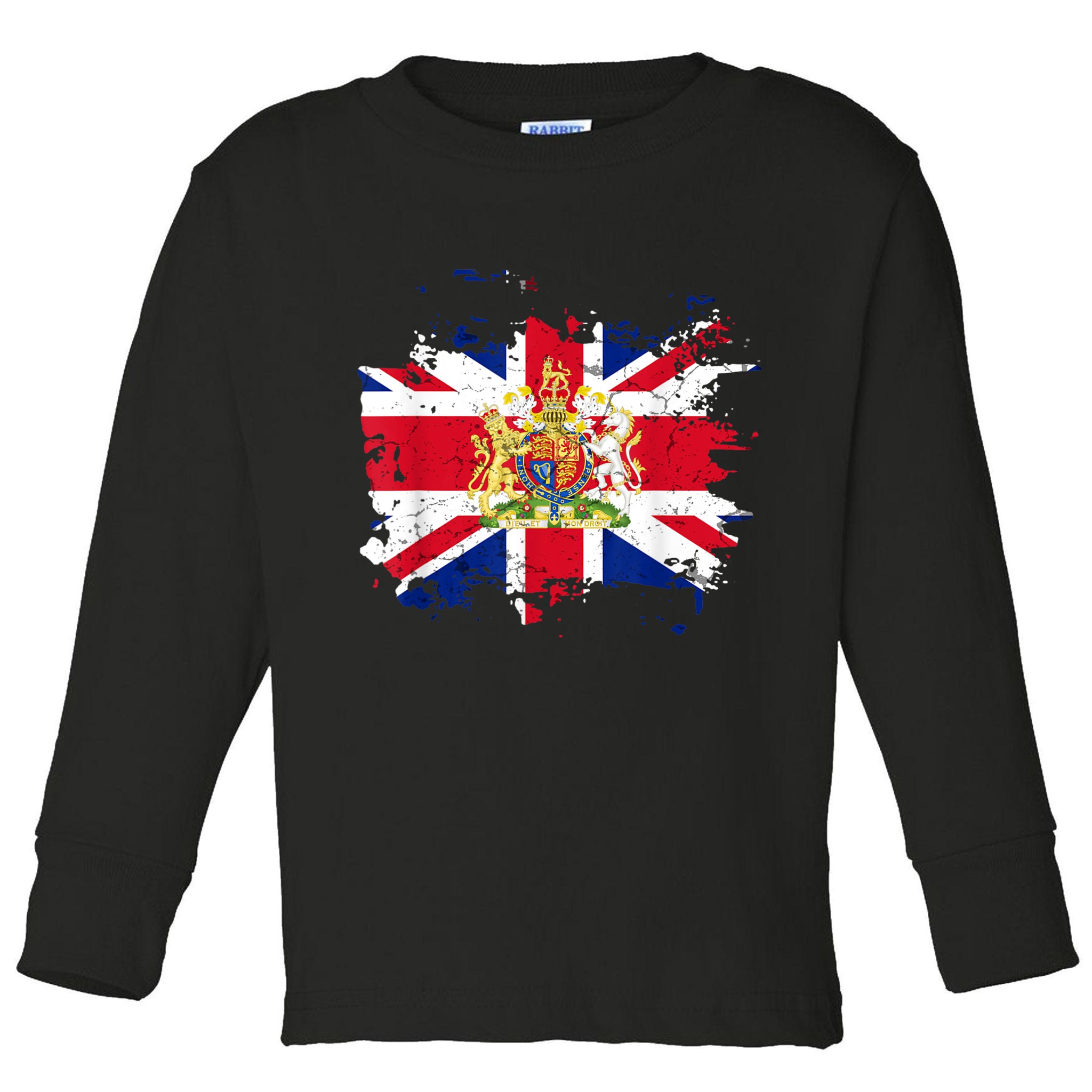 United Kingdom UK Great Britain British Flag Coat Of Arms Toddler Long Sleeve Shirt