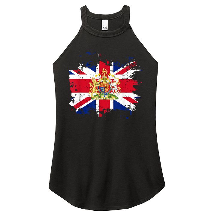 United Kingdom UK Great Britain British Flag Coat Of Arms Women's Perfect Tri Rocker Tank