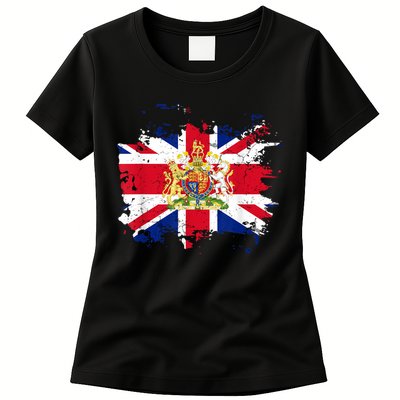 United Kingdom UK Great Britain British Flag Coat Of Arms Womens T-Shirt