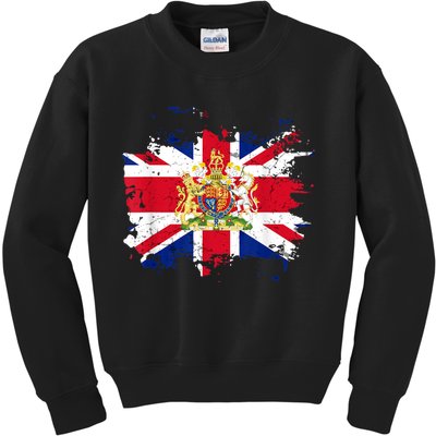 United Kingdom UK Great Britain British Flag Coat Of Arms Kids Sweatshirt