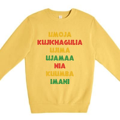 Umoja Kujichagulia Ujima Ujamaa Nia Kuumba Imani Premium Crewneck Sweatshirt