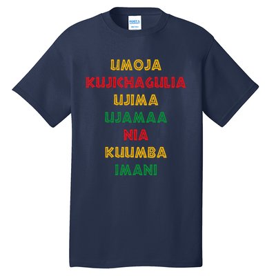 Umoja Kujichagulia Ujima Ujamaa Nia Kuumba Imani Tall T-Shirt