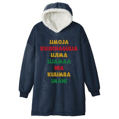 Umoja Kujichagulia Ujima Ujamaa Nia Kuumba Imani Hooded Wearable Blanket