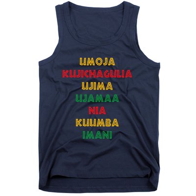 Umoja Kujichagulia Ujima Ujamaa Nia Kuumba Imani Tank Top