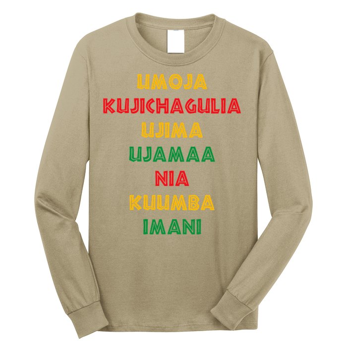 Umoja Kujichagulia Ujima Ujamaa Nia Kuumba Imani Long Sleeve Shirt