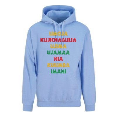 Umoja Kujichagulia Ujima Ujamaa Nia Kuumba Imani Unisex Surf Hoodie