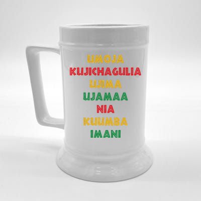 Umoja Kujichagulia Ujima Ujamaa Nia Kuumba Imani Beer Stein