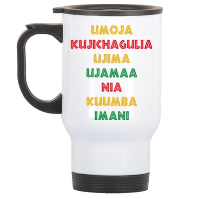 Umoja Kujichagulia Ujima Ujamaa Nia Kuumba Imani Stainless Steel Travel Mug