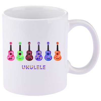 Ukulele 11oz C Handle Ceramic Mug