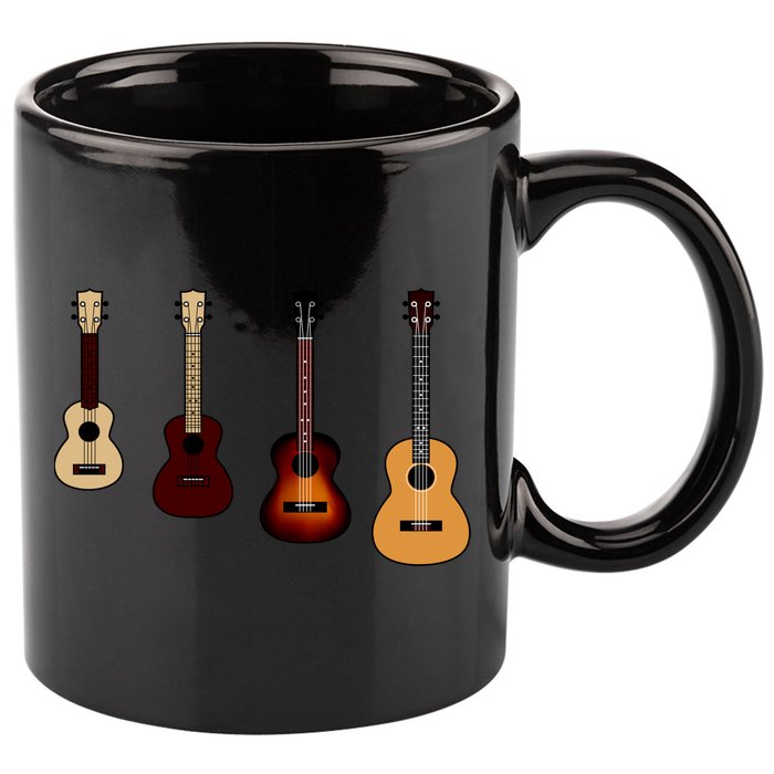 Ukulele Quad 11oz C Handle Ceramic Mug