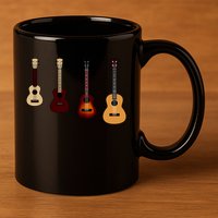Ukulele Quad 11oz C Handle Ceramic Mug