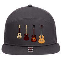Ukulele Quad 7 Panel Mesh Trucker Snapback Hat