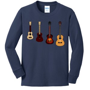 Ukulele Quad Kids Long Sleeve Shirt