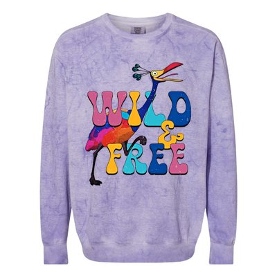 Up Kevin Wild And Free Kevin Up Fantasyland Funny Family Vacation Matching Colorblast Crewneck Sweatshirt