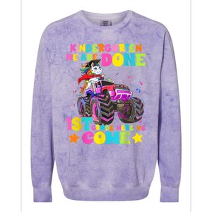 Unicorn Kindergarten We Are Done 1st Grade Here We Come Colorblast Crewneck Sweatshirt